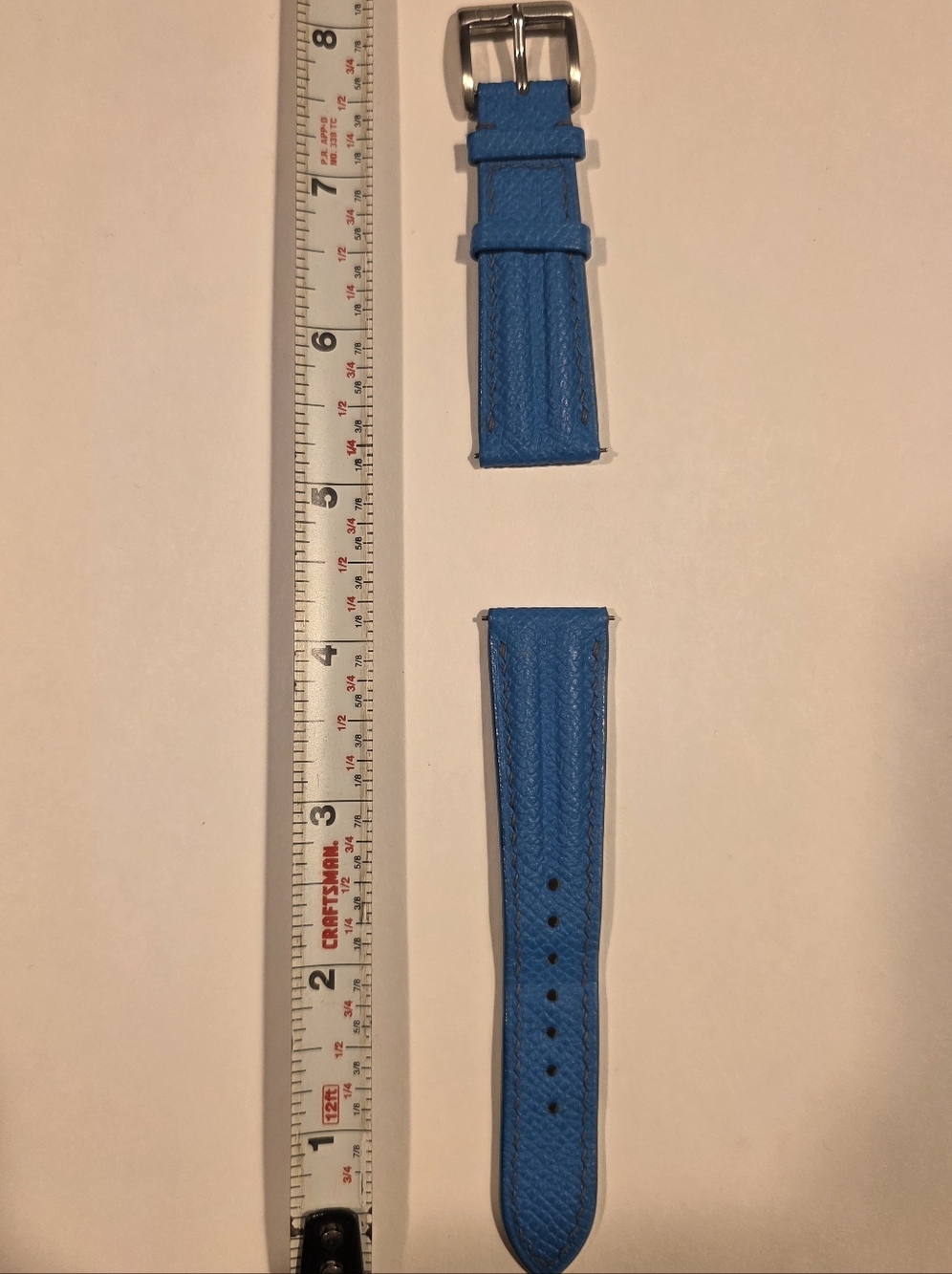 Blue Leather Watch Strap